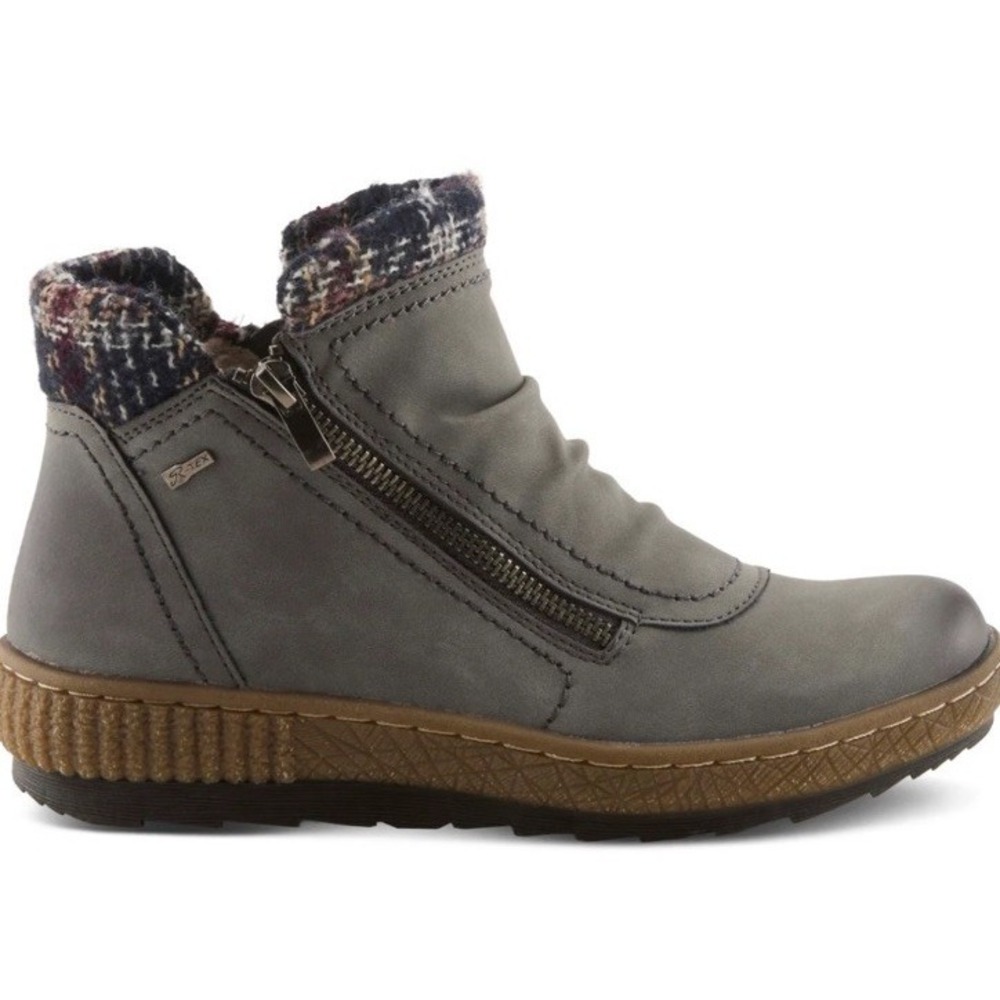 Spring Step Womens Relife Cleora Sherpa Lined Zip Boots Water Resistant Blue 10
